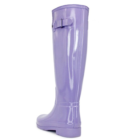 Hunter Women's Purple Original Tall Gloss Rain Boots Thistle: Size 6 US/37 EU - Picture 2 of 9